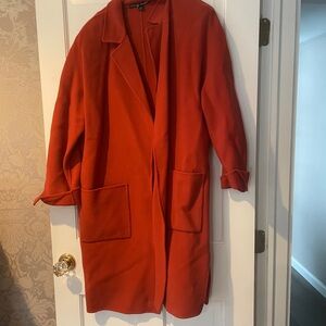 Women's Red Coat 14 Ellen Tracy Wool Oversized Linda Allard